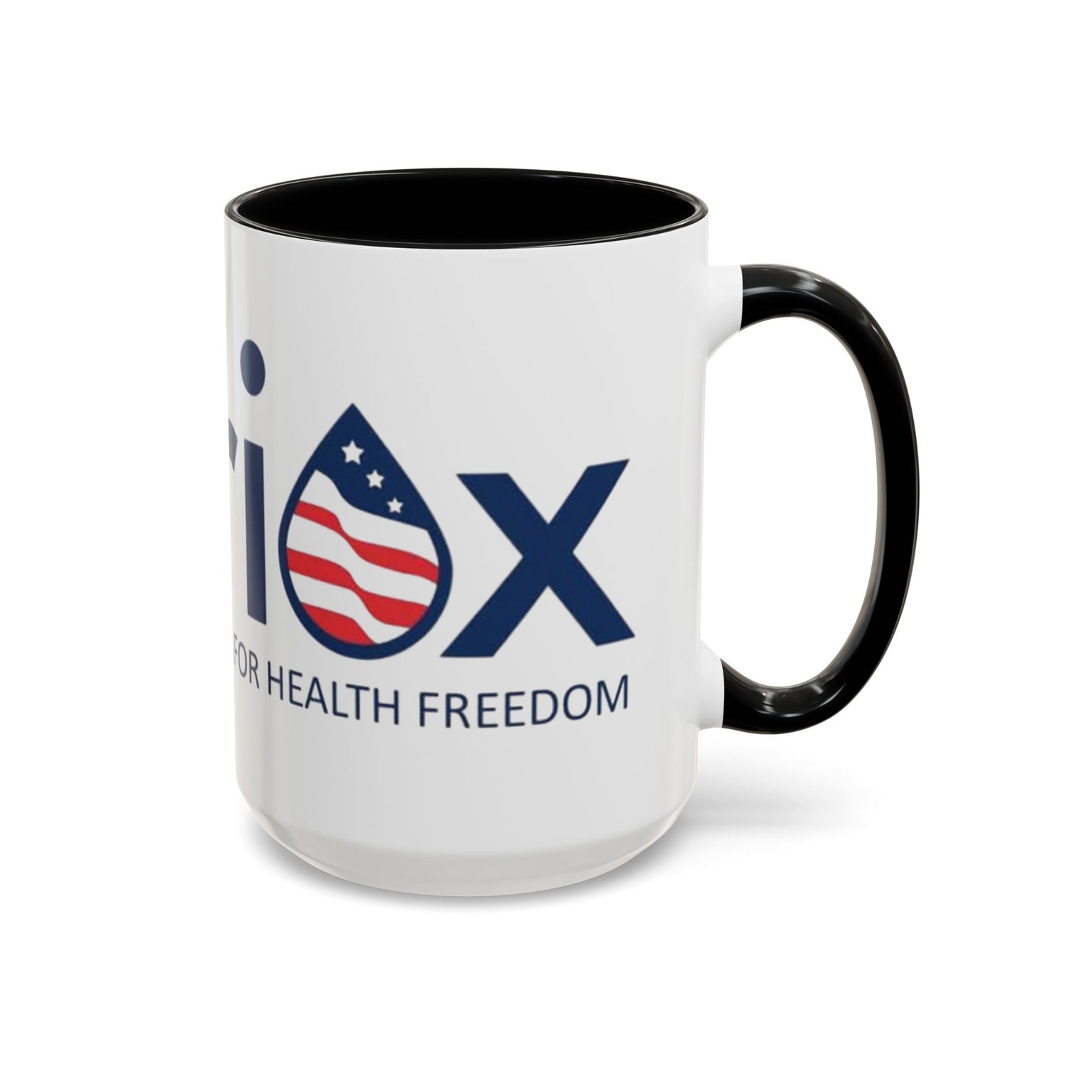 Patriotox Accent Coffee Mug — American Flag Drop Logo, 'Water for Health Freedom'