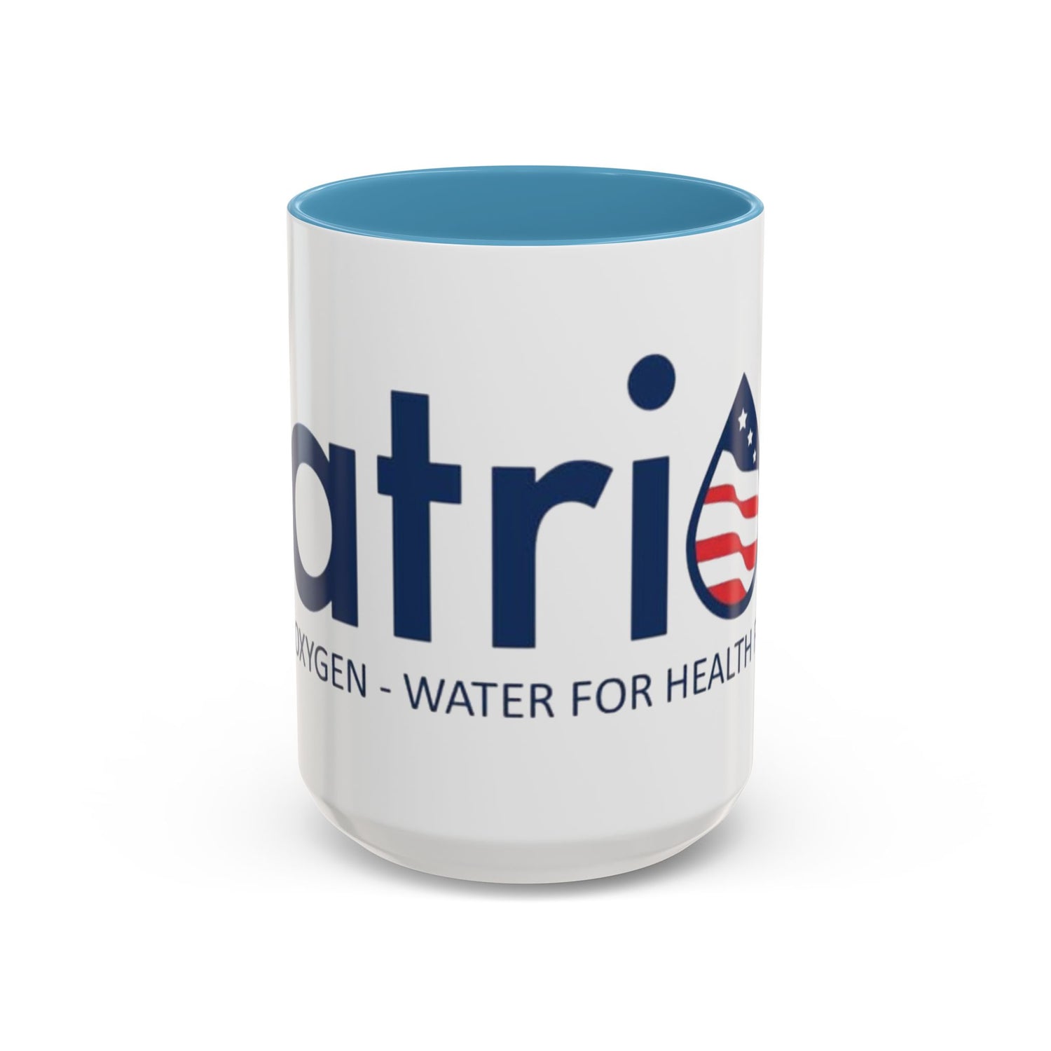Patriotox Accent Coffee Mug — American Flag Drop Logo, 'Water for Health Freedom'