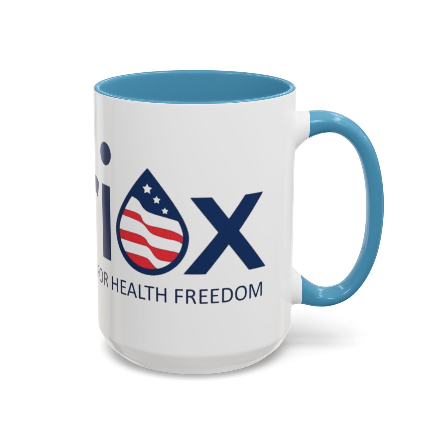 Patriotox Accent Coffee Mug — American Flag Drop Logo, 'Water for Health Freedom'