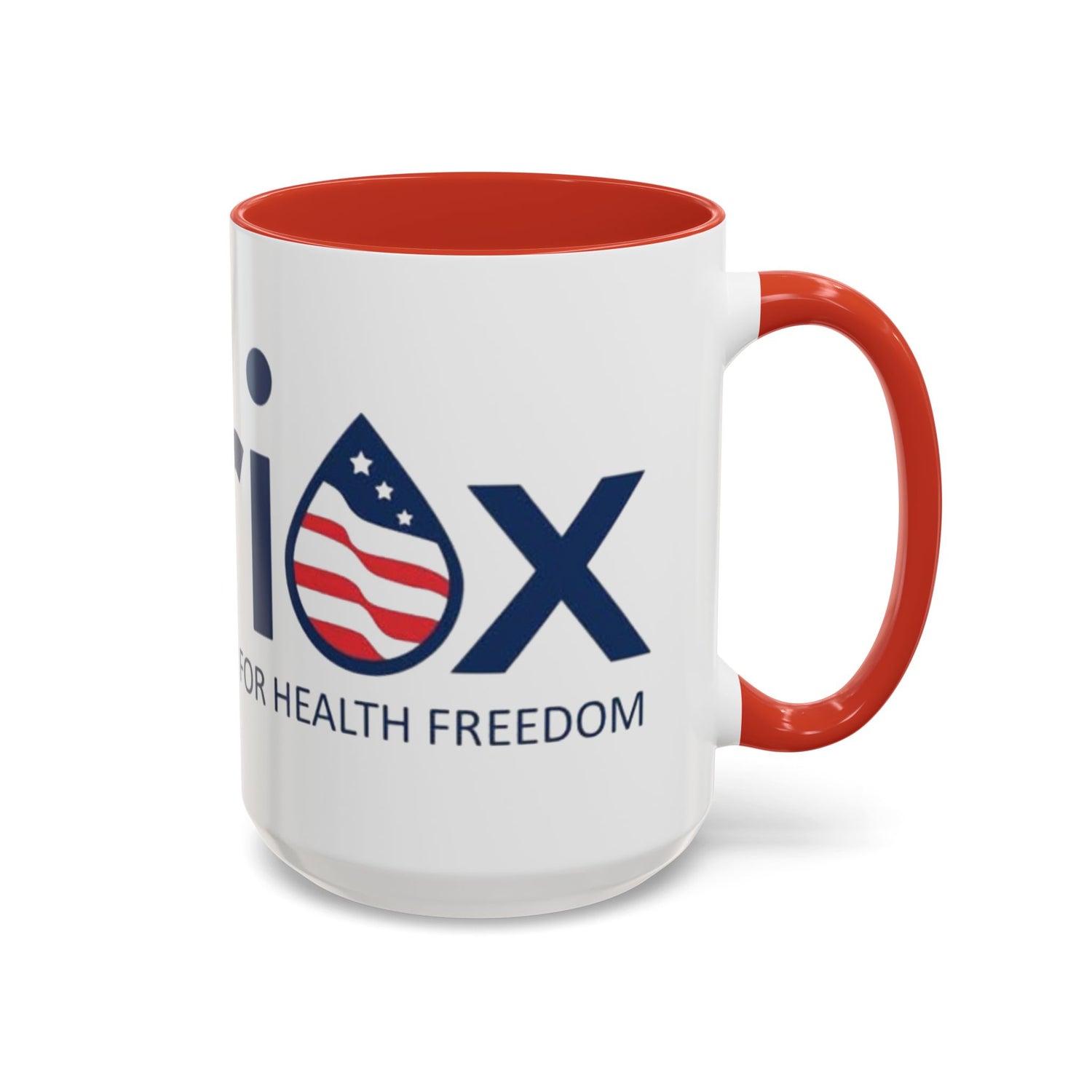 Patriotox Accent Coffee Mug — American Flag Drop Logo, 'Water for Health Freedom'