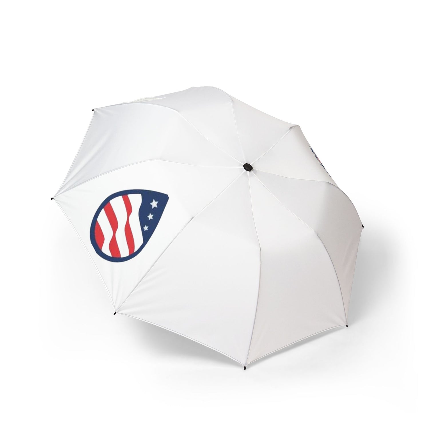 Patriox Foldable Umbrella — Compact Semi-Automatic Rain Shield with USA Flag Logo