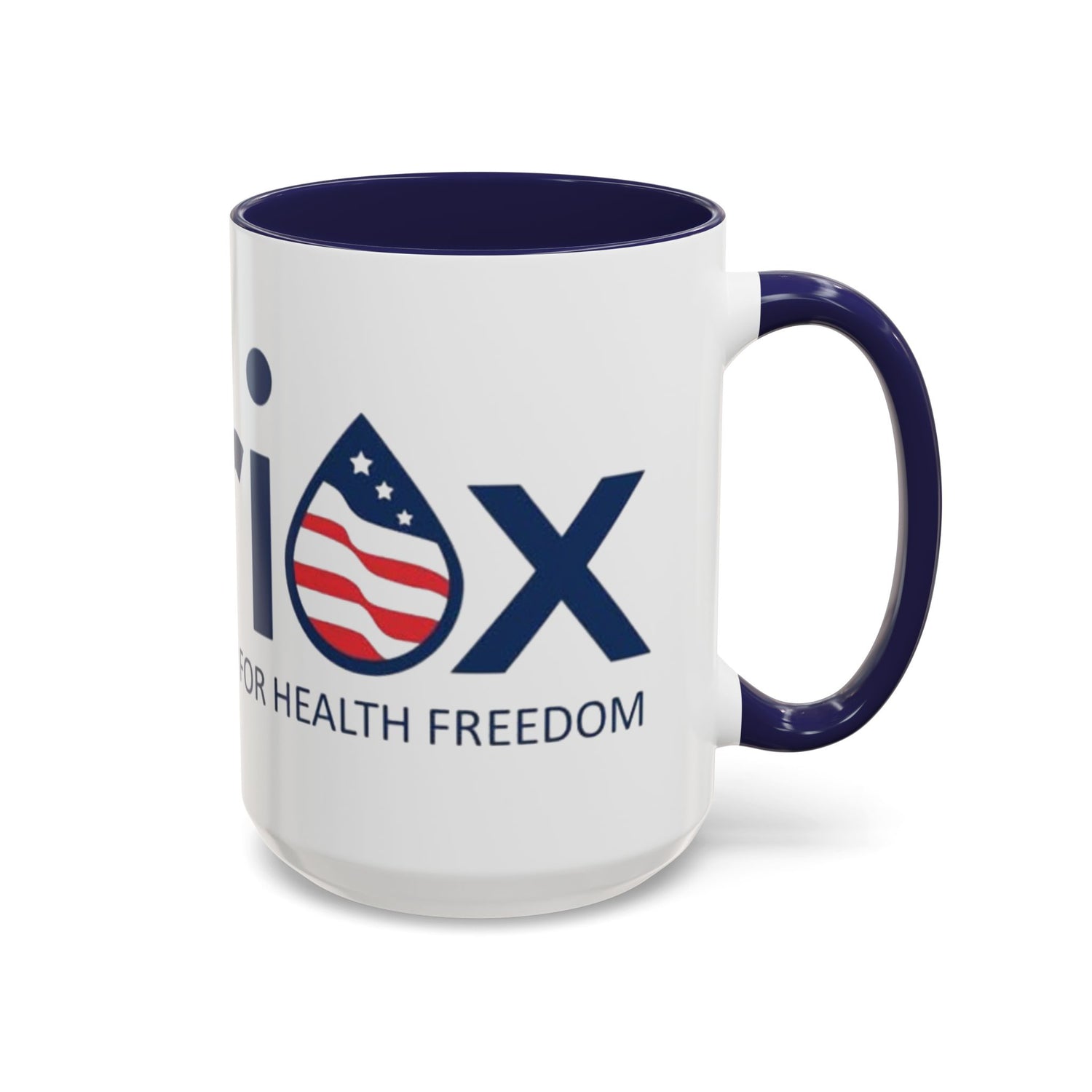 Patriotox Accent Coffee Mug — American Flag Drop Logo, 'Water for Health Freedom'