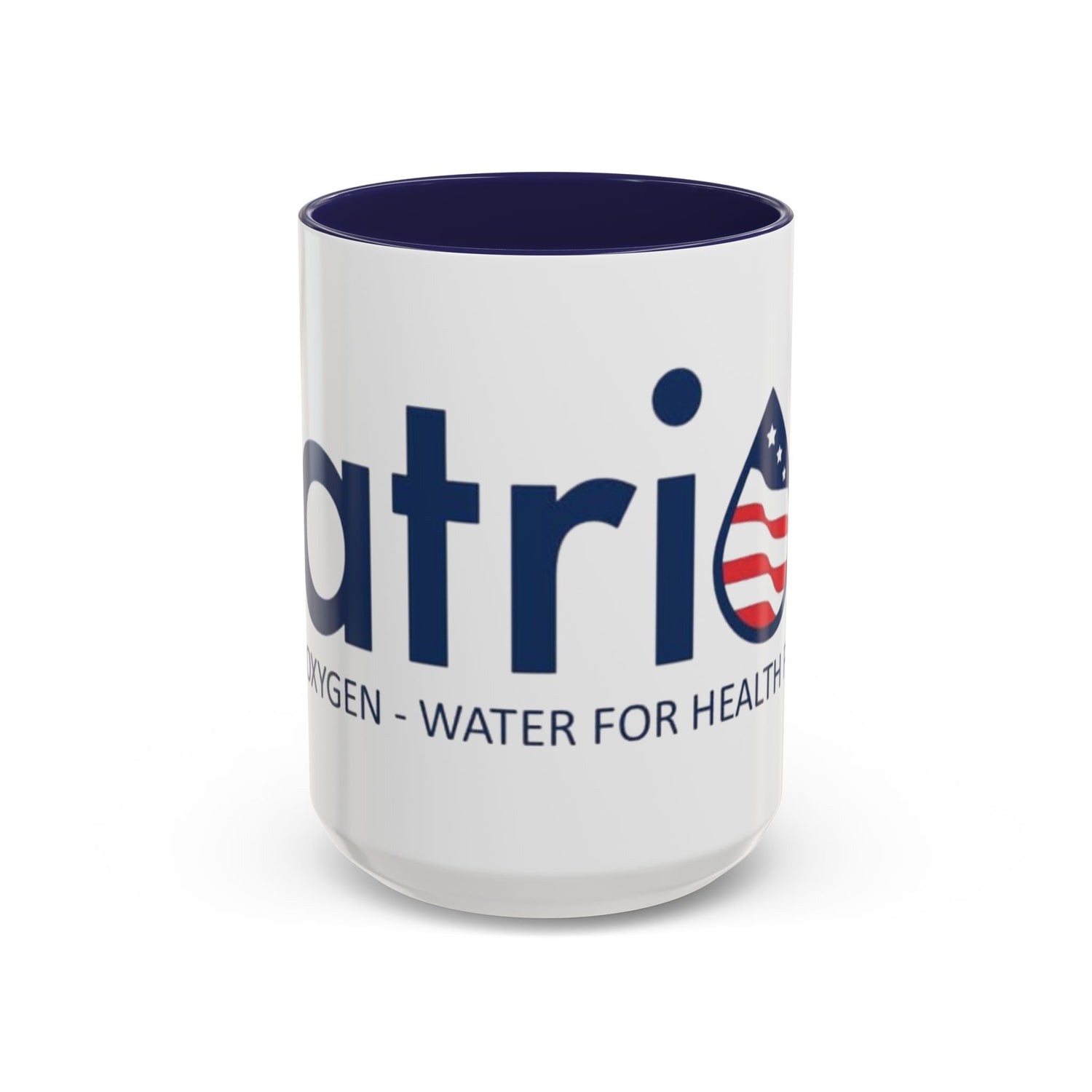 Patriotox Accent Coffee Mug — American Flag Drop Logo, 'Water for Health Freedom'