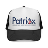 Patriax Trucker Hat — Patriotic Logo Mesh Cap ("Liquid Oxygen — Water for Health Freedom")