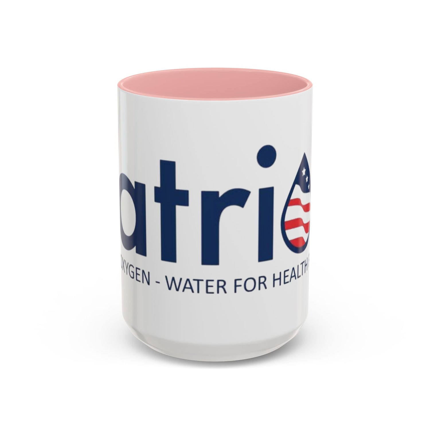 Patriotox Accent Coffee Mug — American Flag Drop Logo, 'Water for Health Freedom'